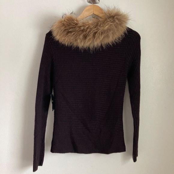 New Lord & Taylor Identity merino wool fur sweater - Picture 5 of 8
